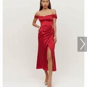 REFORMATION Genesis Dress in Cherry Red